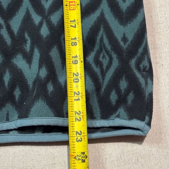 Obermeyer Kids Sz Large Aztec Print Long Sleeve Button Fleece Jacket Green Black - Picture 6 of 8